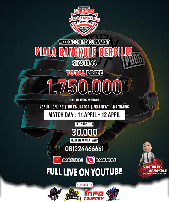 turnamen pubgm pubgmobile april 2020 pbb esport season 44 poster