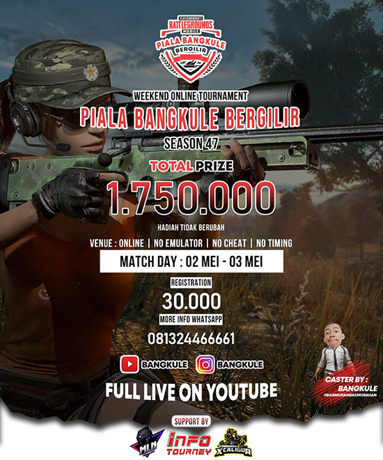 turnamen pubgm pubgmobile mei 2020 pbb esport season 47 poster