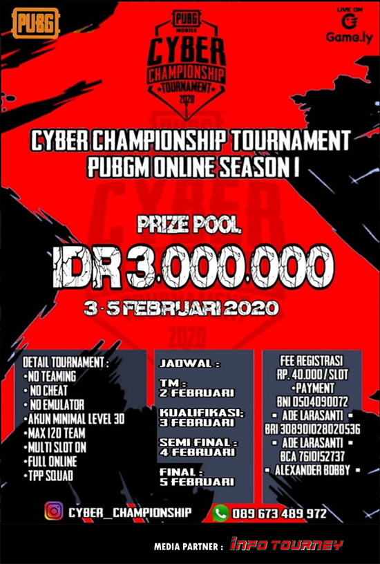 turnamen pubgm pubgmobile februari 2020 cyber championship season 1 poster