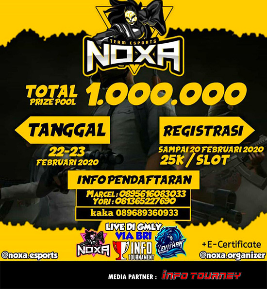 turnamen pubgm pubgmobile februari 2020 noxa organizer season 1 poster