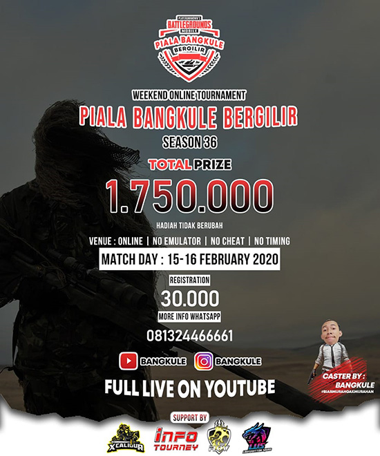 turnamen pubgm pubgmobile februari 2020 pbb season 36 poster