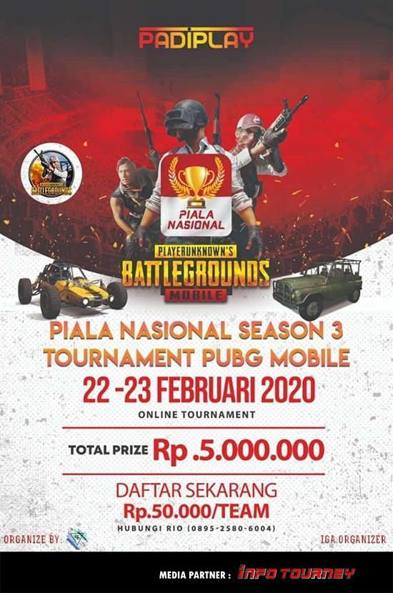 turnamen pubgm pubgmobile februari 2020 piala nasional season 3 poster