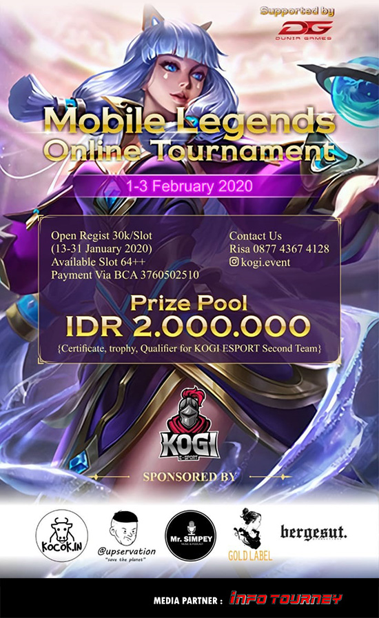 turnamen ml mlbb mole mobile legends februari 2020 kogi esports poster