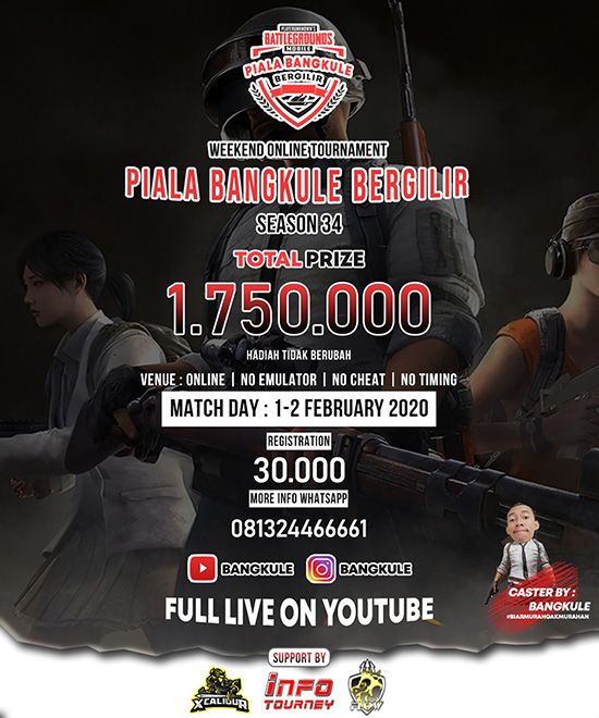turnamen pubgm pubgmobile februari 2020 pbb season 34 poster