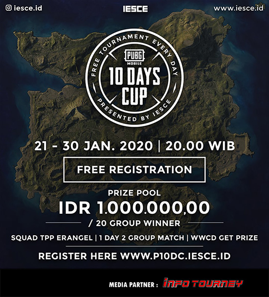 turnamen pubgm pubgmobile januari 2020 10 days cup poster