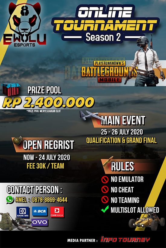 turnamen pubgm pubgmobile juli 2020 ewulo esports season 2 poster