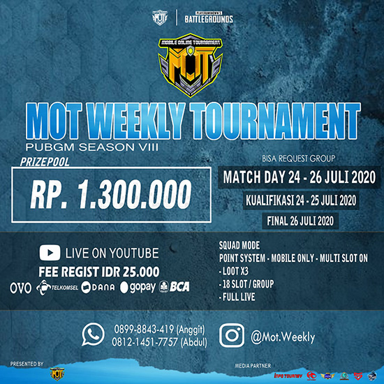 turnamen pubgm pubgmobile juli 2020 mot weekly season 8 poster