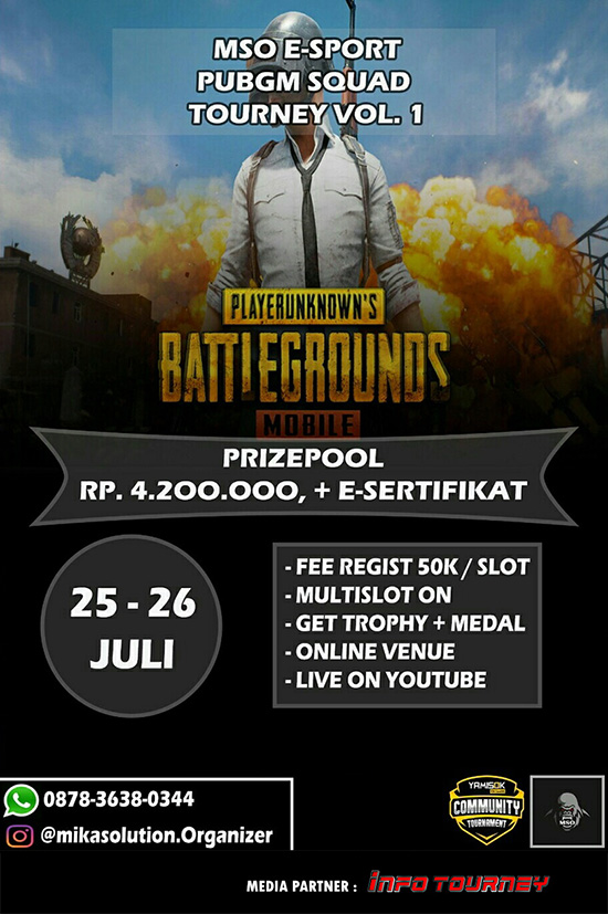 turnamen pubgm pubgmobile juli 2020 mso esport season 1 volume 1 poster
