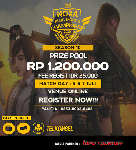 turnamen pubgm pubgmobile juli 2020 noxa organizer season 10 poster