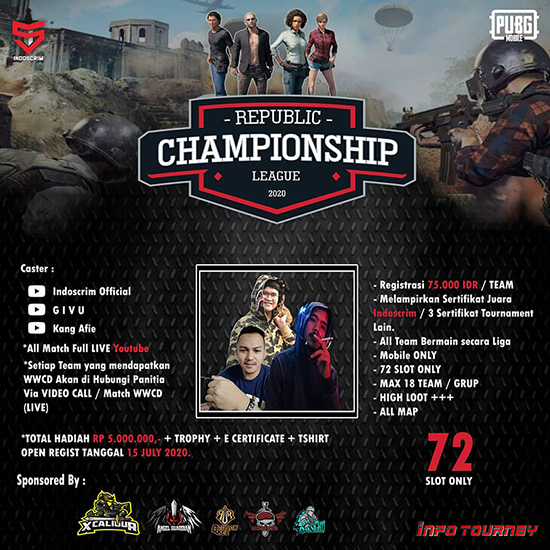 turnamen pubgm pubgmobile juli 2020 republic championship league poster 1