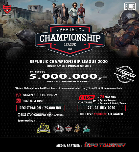 turnamen pubgm pubgmobile juli 2020 republic championship league poster