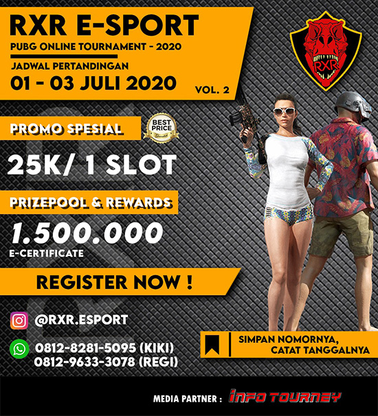 turnamen pubgm pubgmobile juli 2020 rxr season 2 poster