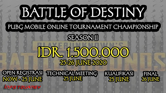 turnamen pubgm pubgmobile juni 2020 battle of destiny season 2 logo 1