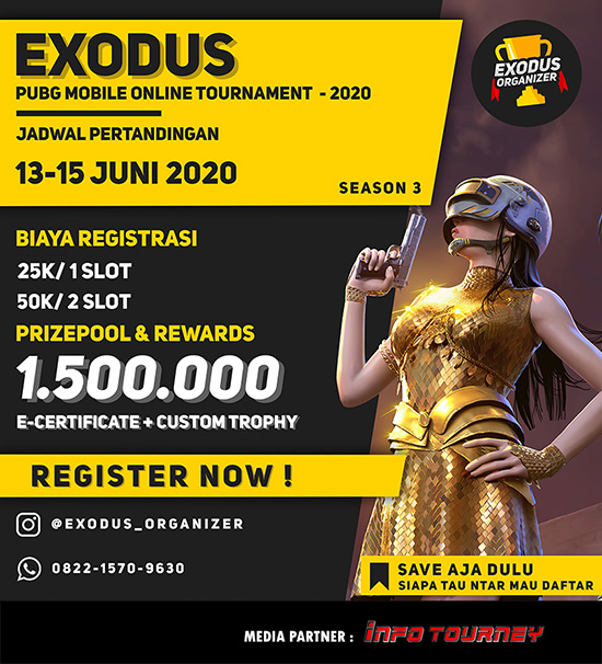 turnamen pubgm pubgmobile juni 2020 exodus season 3 poster