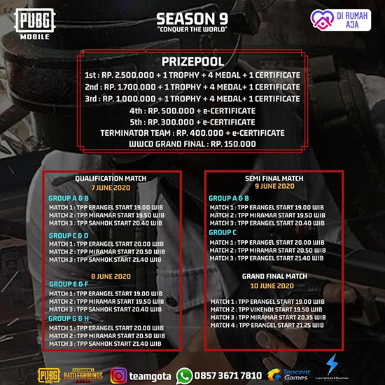 turnamen pubgm pubgmobile juni 2020 gota organizer season 9 poster 1