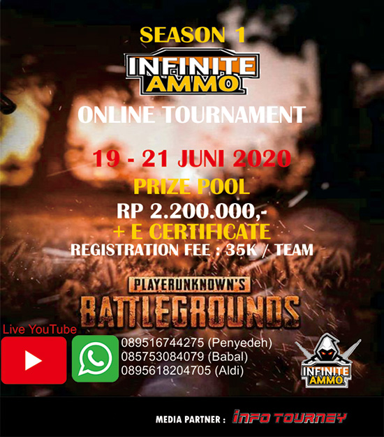 turnamen pubgm pubgmobile juni 2020 infinite ammo season 1 poster