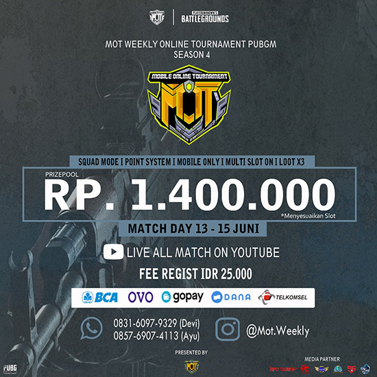 turnamen pubgm pubgmobile juni 2020 mot weekly season 4 poster