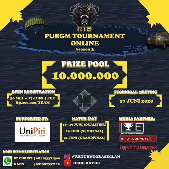 turnamen pubgm pubgmobile juni 2020 return to base season 3 poster