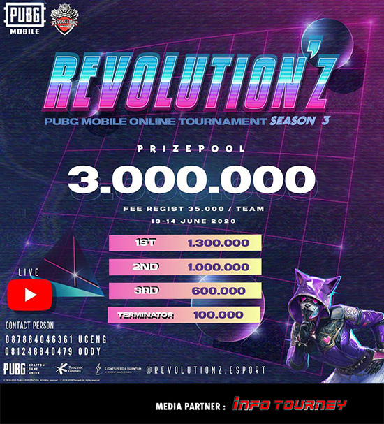 turnamen pubgm pubgmobile juni 2020 revolutionz esport season 3 poster