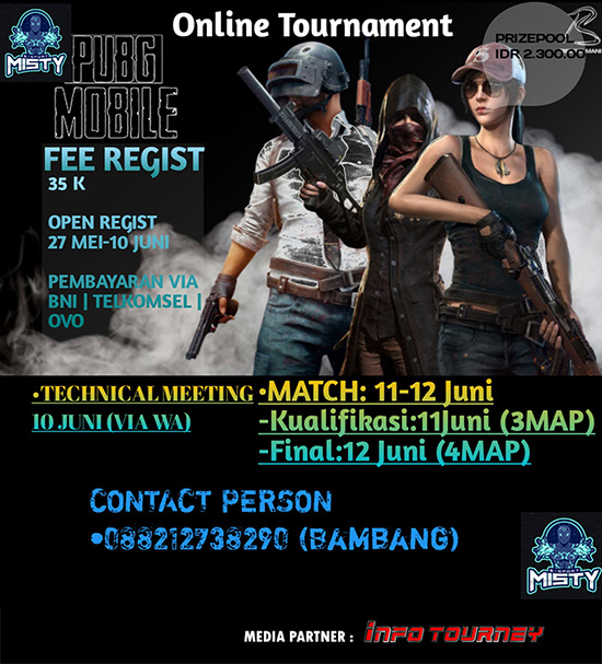 turnamen pubgm pubgmobile juni 2020 misty esports poster