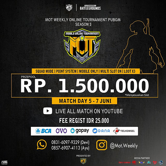 turnamen pubgm pubgmobile juni 2020 mot weekly season 3 poster