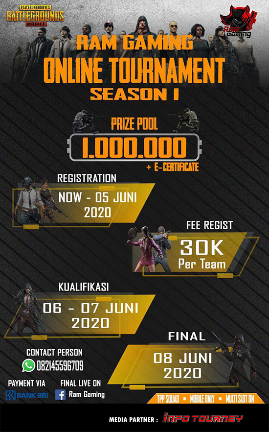 turnamen pubgm pubgmobile juni 2020 ram season 1 poster