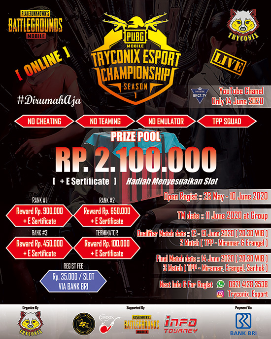 turnamen pubgm pubgmobile juni 2020 triconix esport season 1 poster