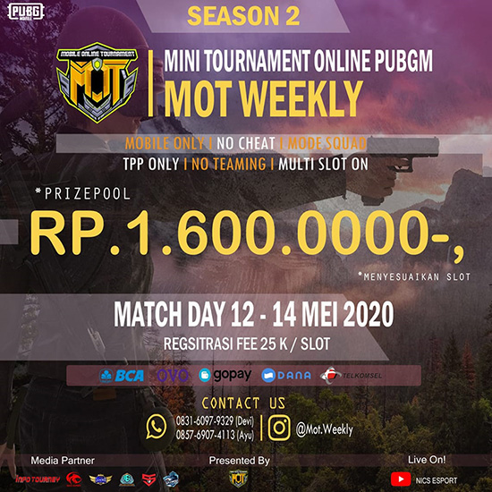 turnamen pubgm pubgmobile mei 2020 mot weekly season 2 poster