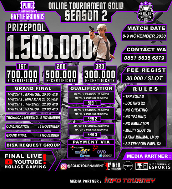 turnamen pubgm pubgmobile november 2020 solid season 2 poster