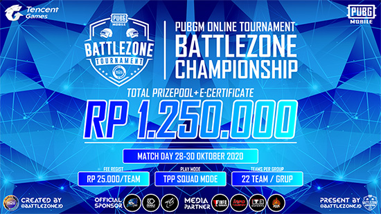 turnamen pubgm pubgmobile oktober 2020 battlezone championship season 2 logo