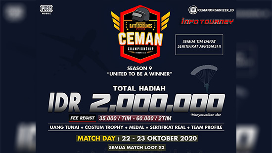 turnamen pubgm pubgmobile oktober 2020 ceman championship season 9 logo
