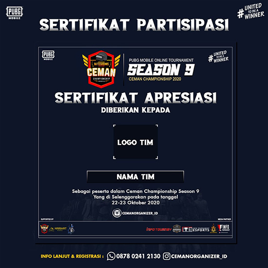 turnamen pubgm pubgmobile oktober 2020 ceman championship season 9 poster 1