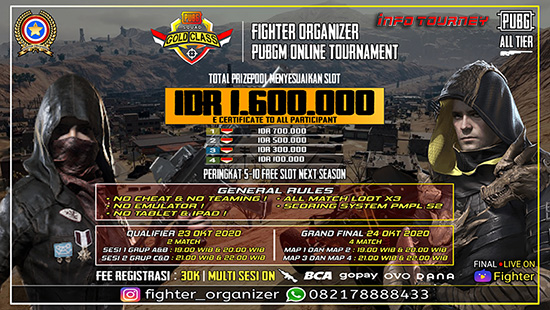 turnamen pubgm pubgmobile oktober 2020 fighter organizer season 2 logo