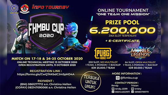 turnamen pubgm pubgmobile oktober 2020 fkmbu cup 2020 logo