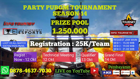 turnamen pubgm pubgmobile oktober 2020 party season 14 logo