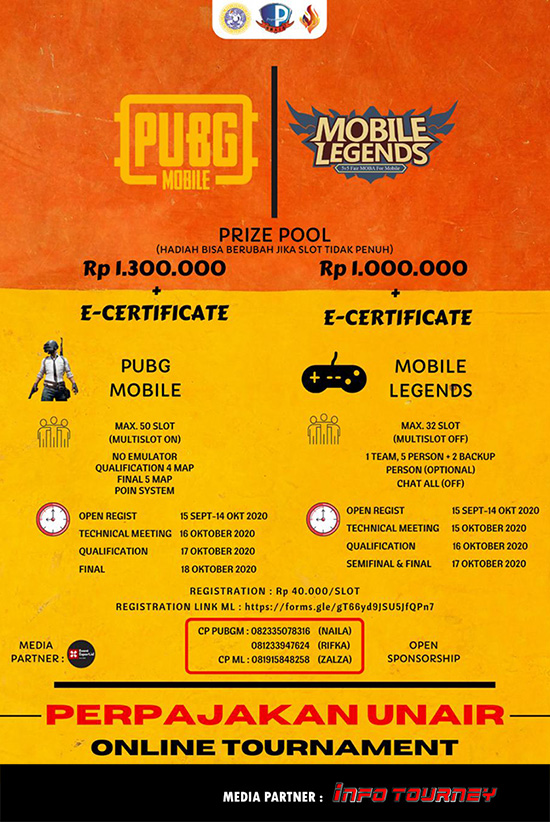 turnamen pubgm pubgmobile oktober 2020 perpajakan unair poster