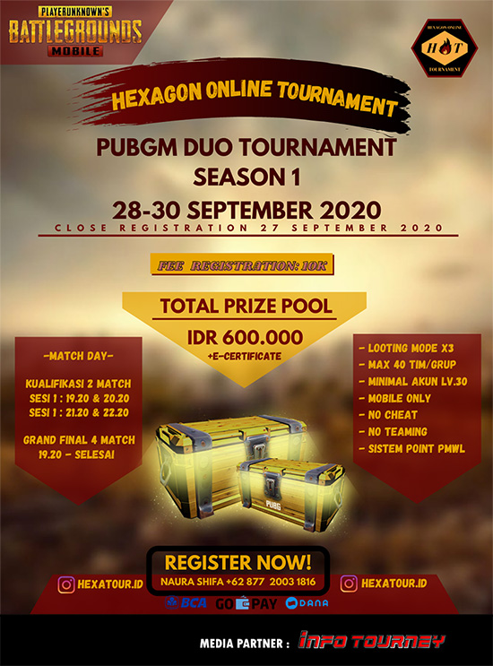 turnamen pubgm pubgmobile september 2020 hexagon duo season 1 poster