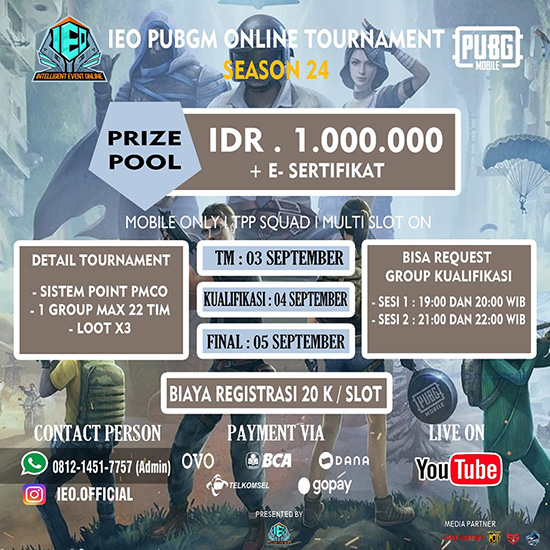 turnamen pubgm pubgmobile september 2020 intelligent event season 24 poster