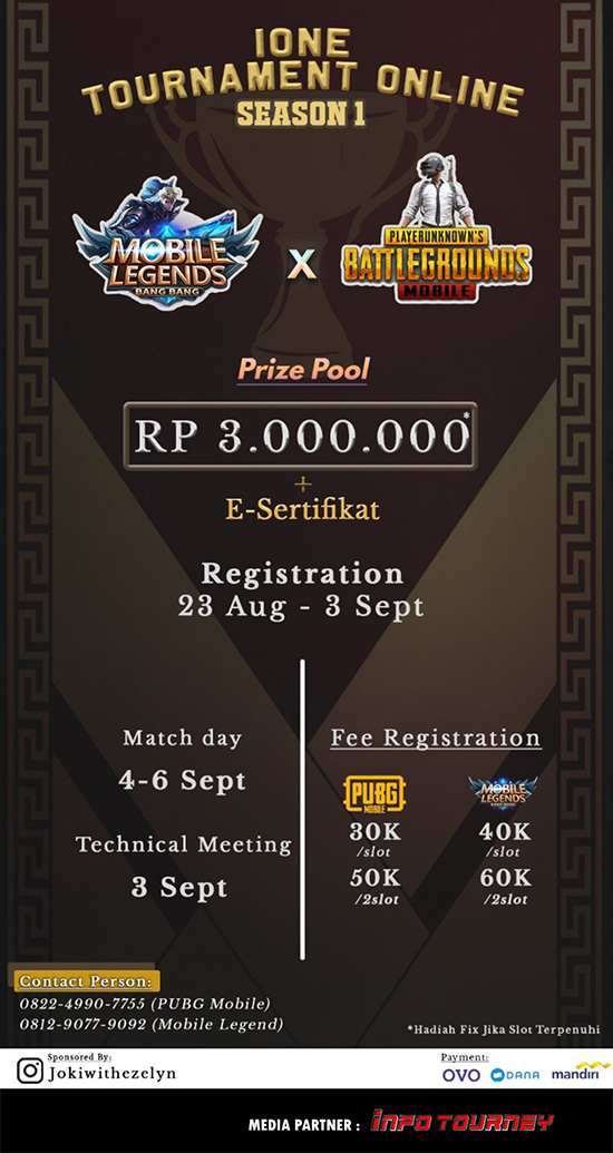 turnamen pubgm pubgmobile september 2020 ione season 1 poster