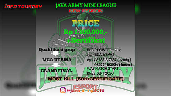 turnamen pubgm pubgmobile september 2020 java army mini league logo