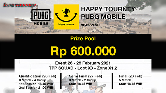 turnamen pubgm pubgmobile februari 2021 happy tourney season 2 logo