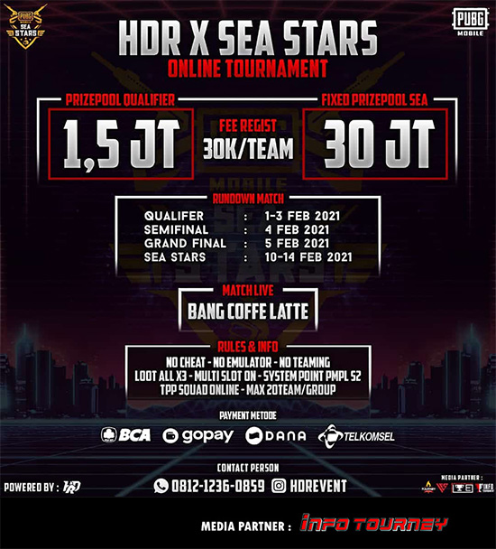 turnamen pubgm pubgmobile februari 2021 hrd x sea stars poster