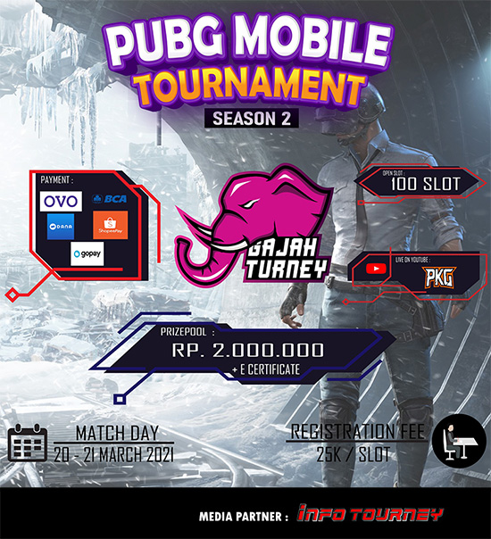 turnamen pubgm pubgmobile maret 2021 gajah turney season 2 poster