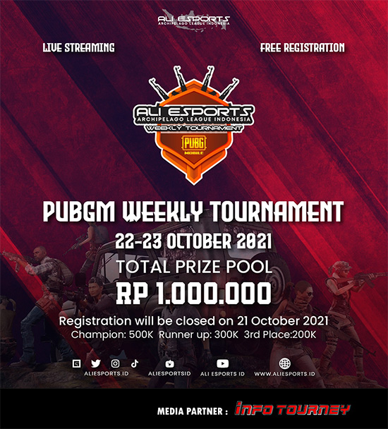 turnamen pubgm pubgmobile oktober 2021 ali esports weekly poster