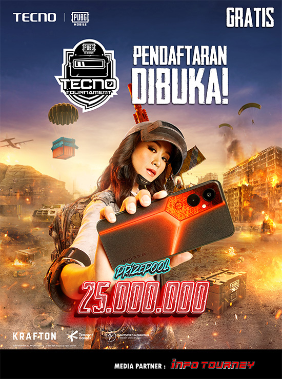 turnamen pubgm pubgmobile november 2022 tecno indonesia poster