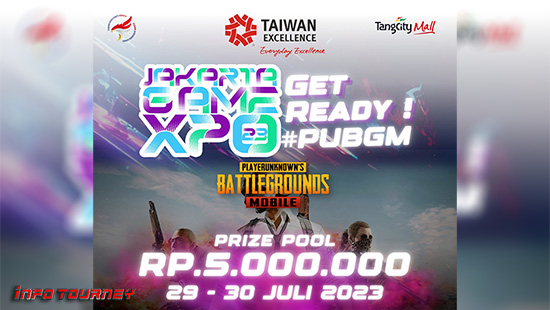 turnamen pubgm pubgmobile juli 2023 jakarta game expo 2023 tangcit logo