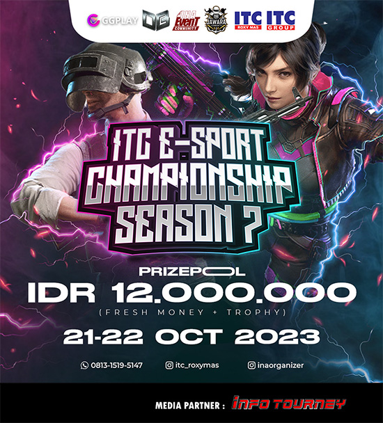 turnamen pubgm pubgmobile oktober 2023 itc esport championship season 7 poster