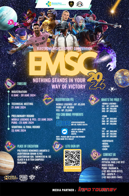 turnamen pubgm pubgmobile juni 2024 emsc 2024 poster