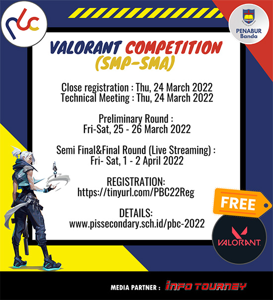 turnamen valorant januari 2022 penabur banda competition poster