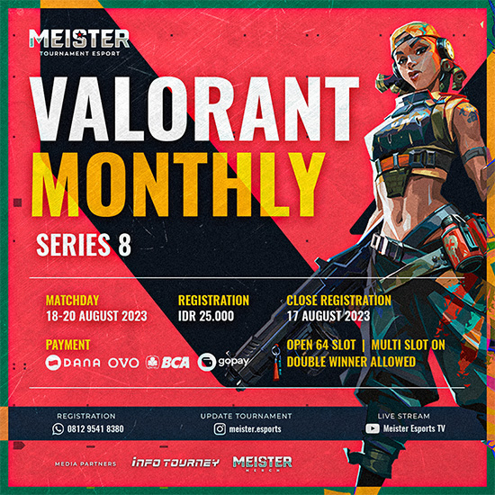turnamen valorant agustus 2023 meister monthly series 8 poster